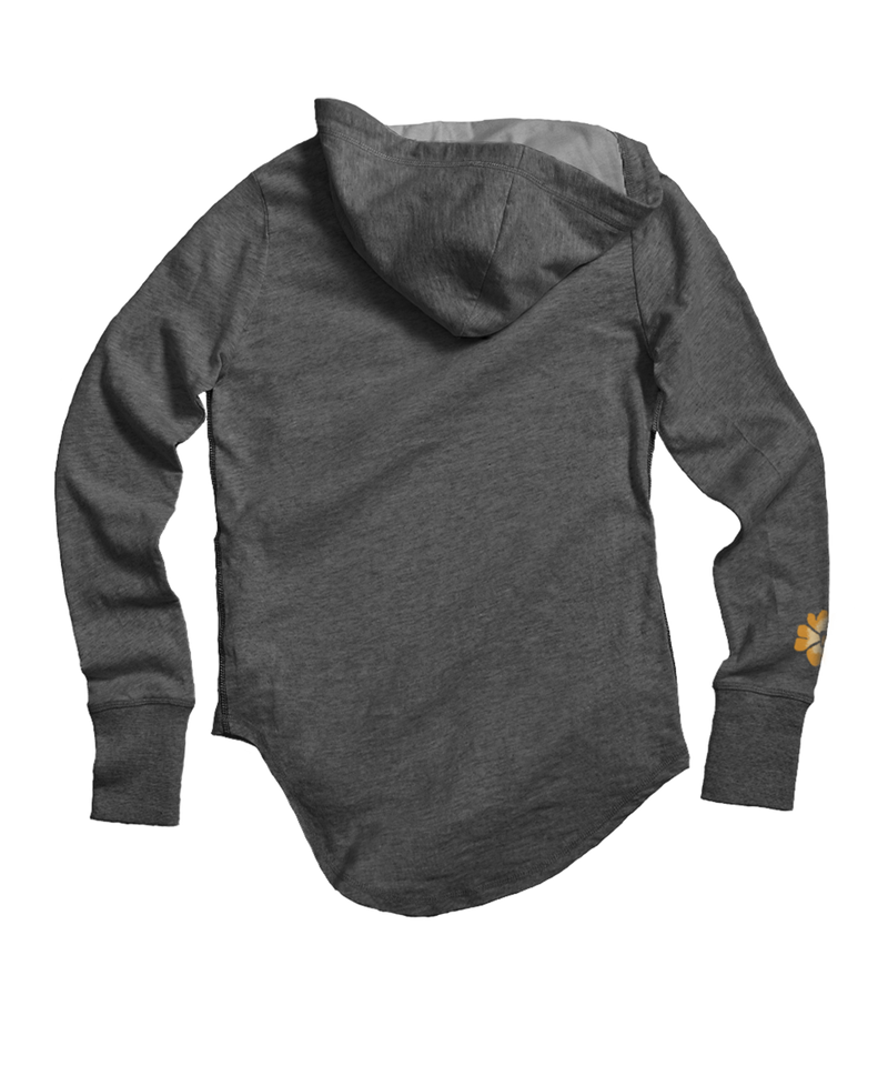 Puakenikeni Drape - Gray Heather Long Sleeve Harmony Hooded T