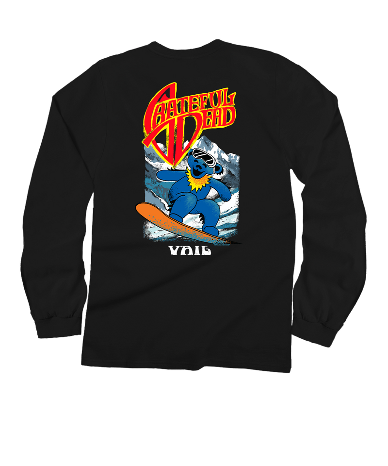 Grateful Dead Snow Bear - Black Long Sleeve Crewneck T-Shirt