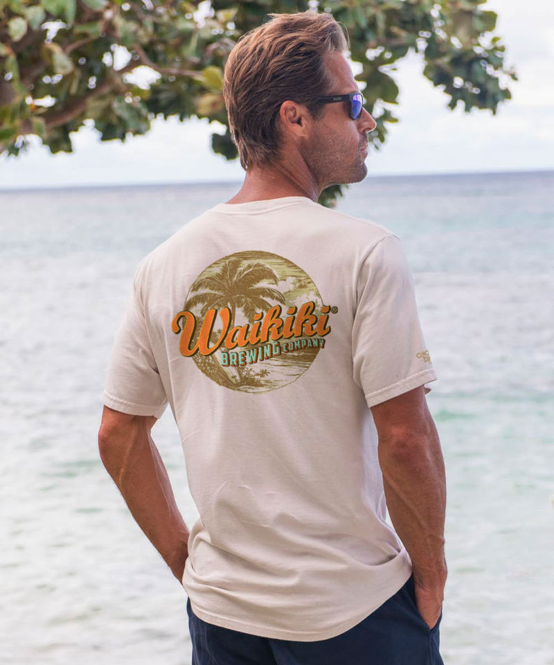 Waikiki Brewing Co Island Scenic - Coconut Dyed Short Sleeve Crewneck T-Shirt