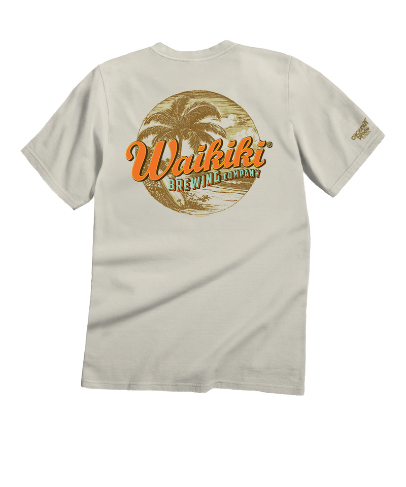 Waikiki Brewing Co Island Scenic - Coconut Dyed Short Sleeve Crewneck T-Shirt