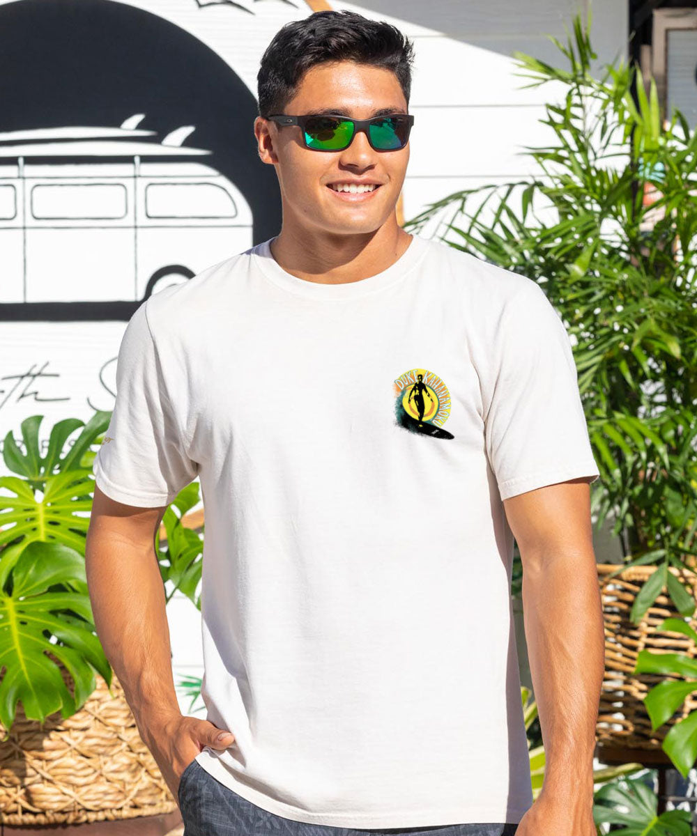 Duke Kahanamoku Sketch - Coconut Dyed Short Sleeve Crewneck T-Shirt