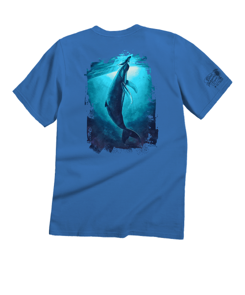 新品未開封 HYOD WIND BLOCK WAFFLE SHIRT LL Wyland® First Breath - Blue Hawaii Dyed Short Sleeve Crewneck T-Shirt