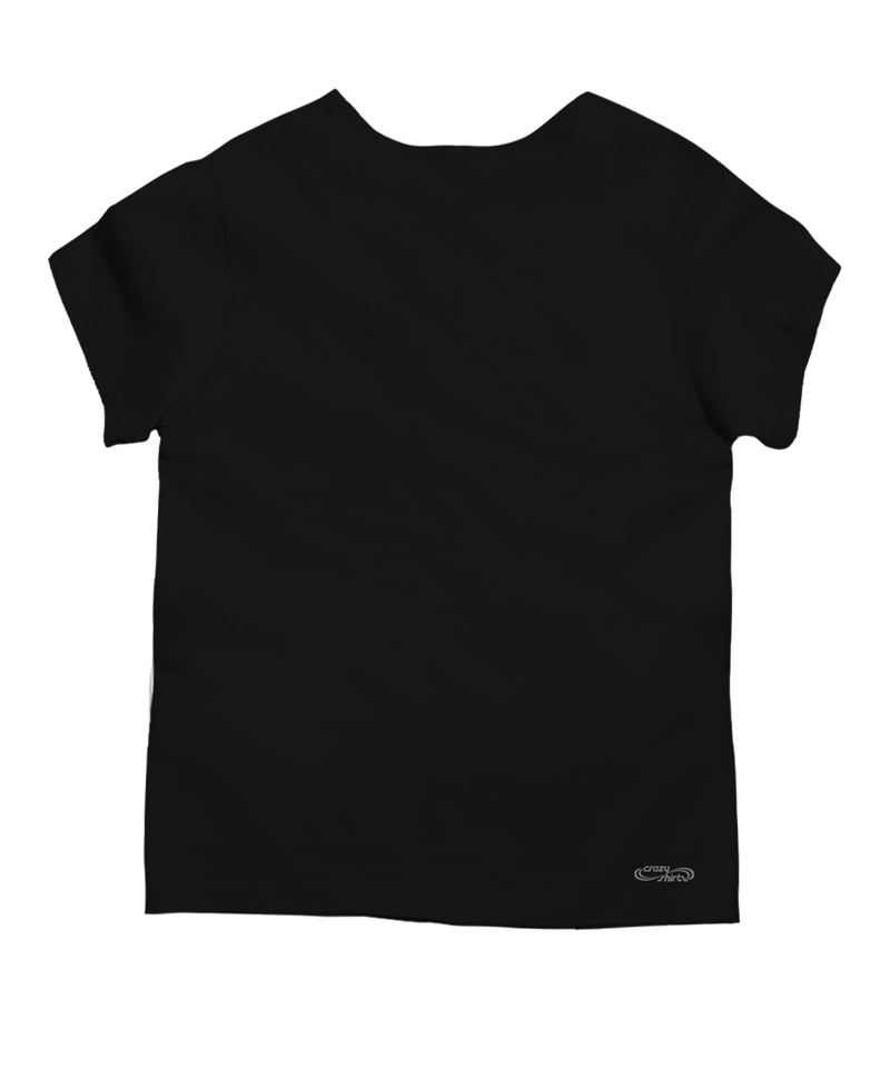 White Hibiscus - Black Short Sleeve Scoop Neck T-Shirt