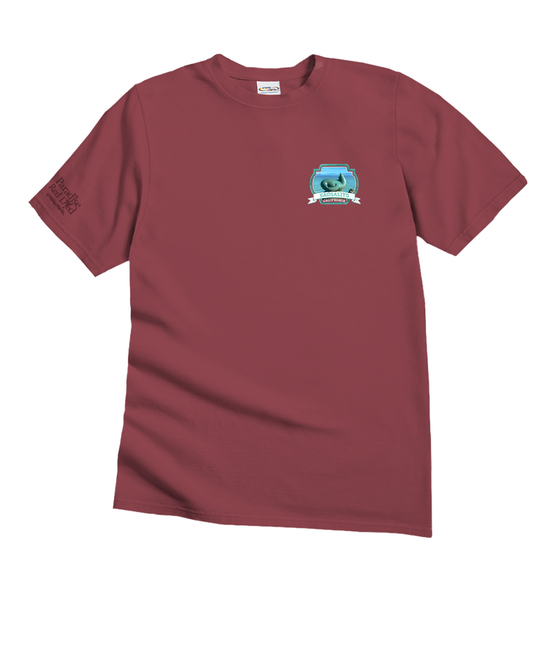 Sausalito Seal Statue - Paradise Red Dyed Short Sleeve Crewneck T-Shirt