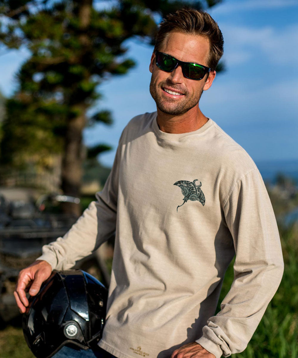 Woken Mana - Kona Coffee Dyed Long Sleeve Crewneck T-Shirt