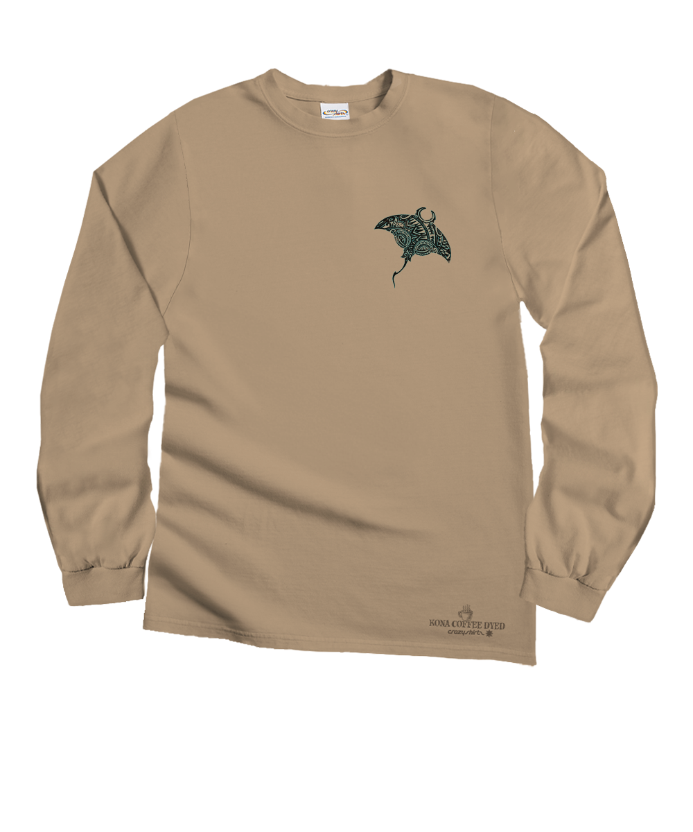 Woken Mana - Kona Coffee Dyed Long Sleeve Crewneck T-Shirt