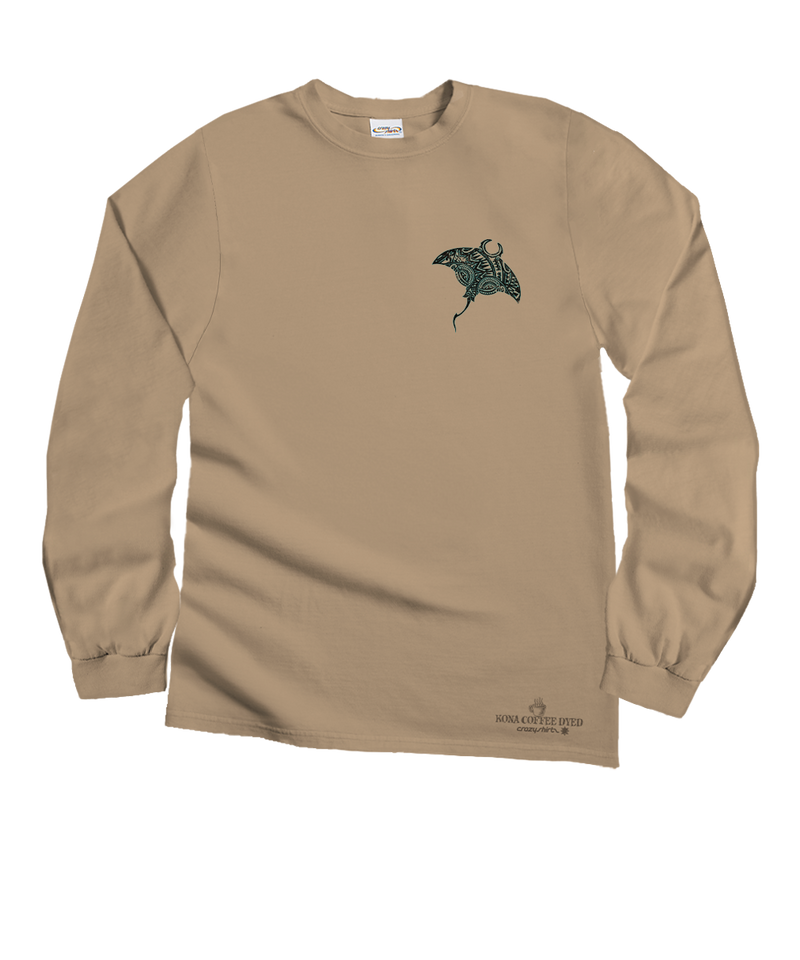 Woken Mana - Kona Coffee Dyed Long Sleeve Crewneck T-Shirt