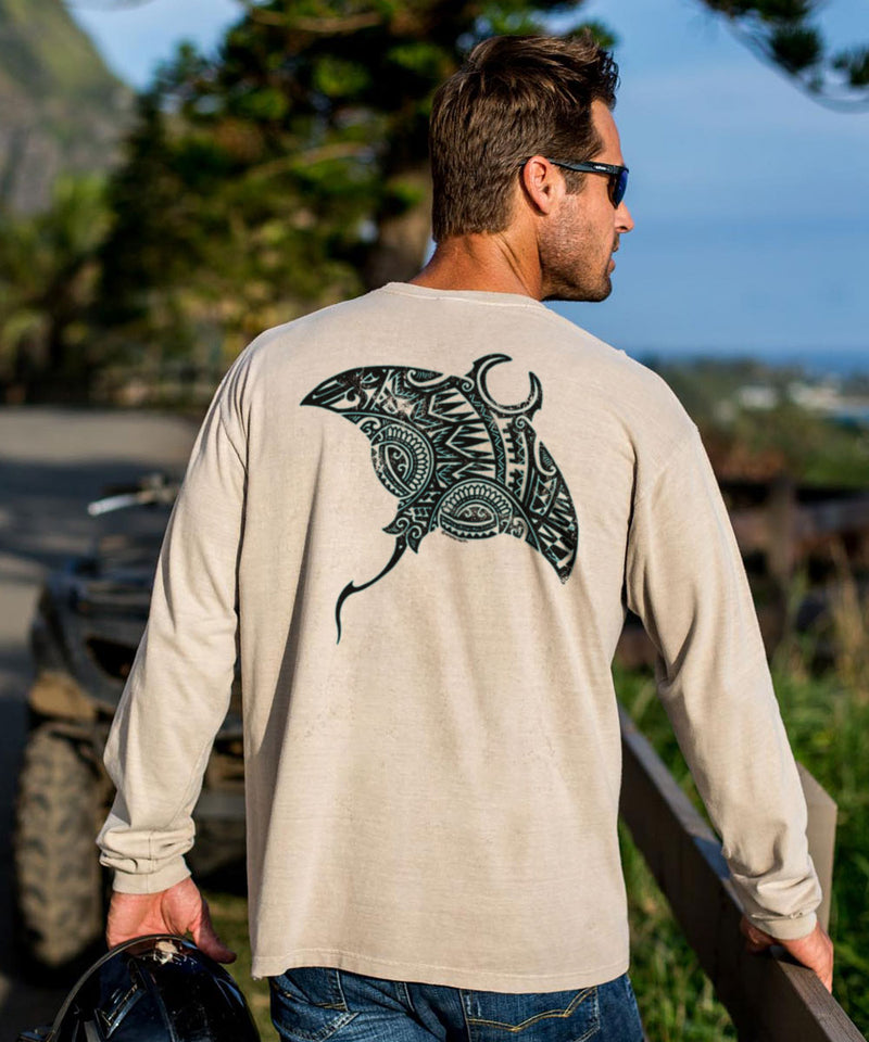 Woken Mana - Kona Coffee Dyed Long Sleeve Crewneck T-Shirt