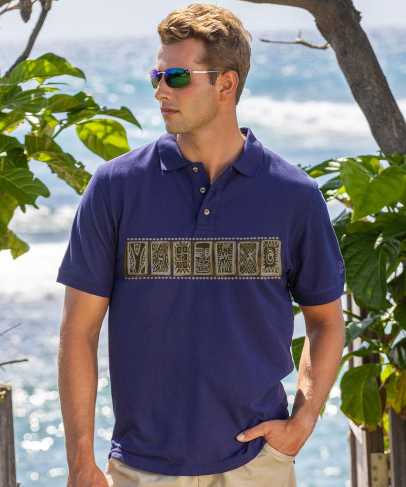 Tahiti Band - Grape Dyed Short Sleeve Oceanfront Polo Shirt