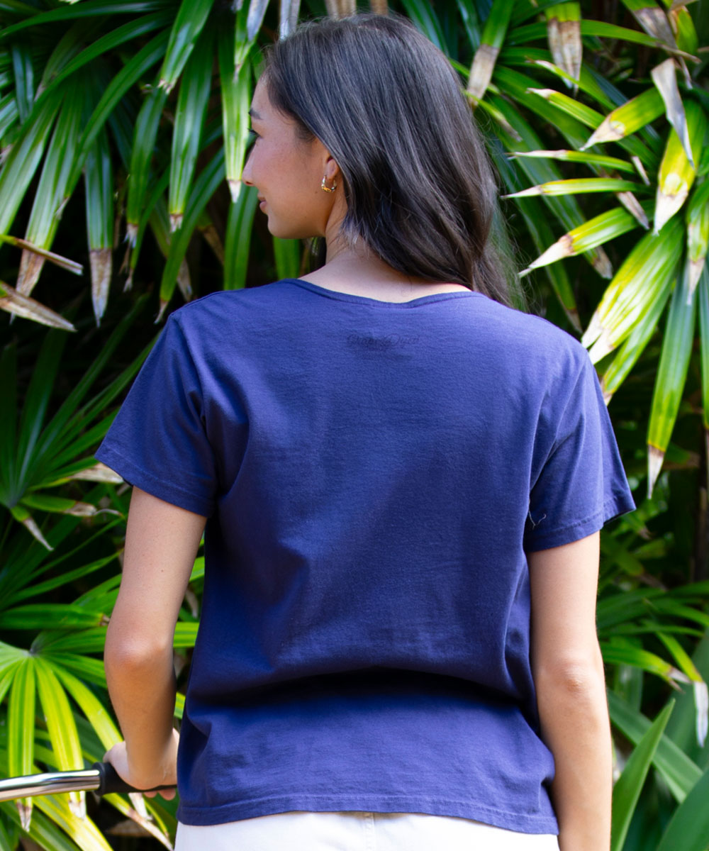 Hibiscus Dream - Grape Dyed Short Sleeve Scoop Neck T-Shirt