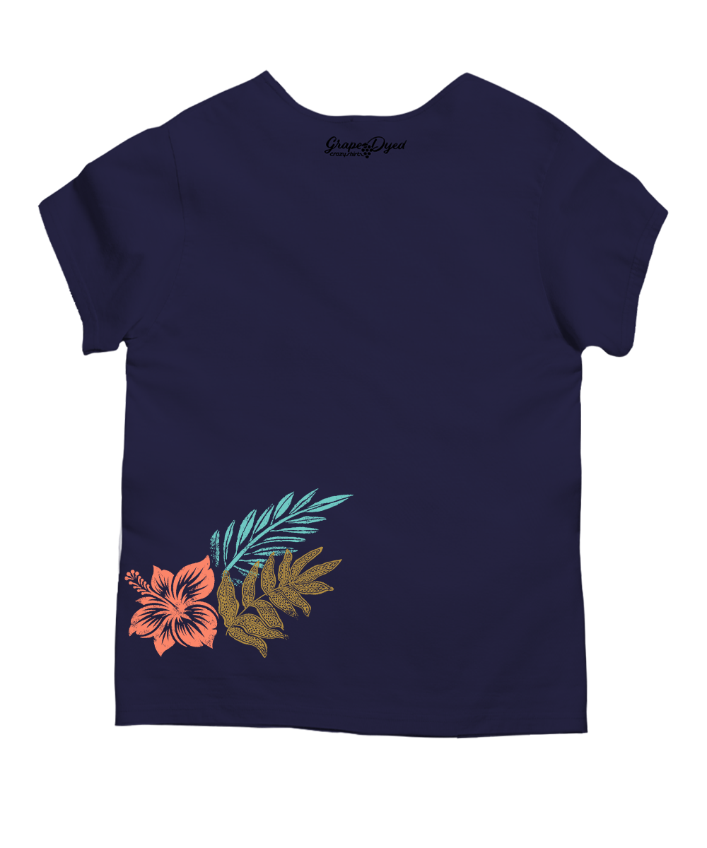 Lauae Floral - Grape Dyed Short Sleeve Scoop Neck T-Shirt