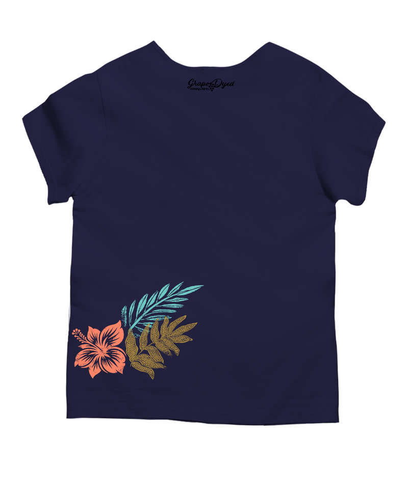 Lauae Floral - Grape Dyed Short Sleeve Scoop Neck T-Shirt