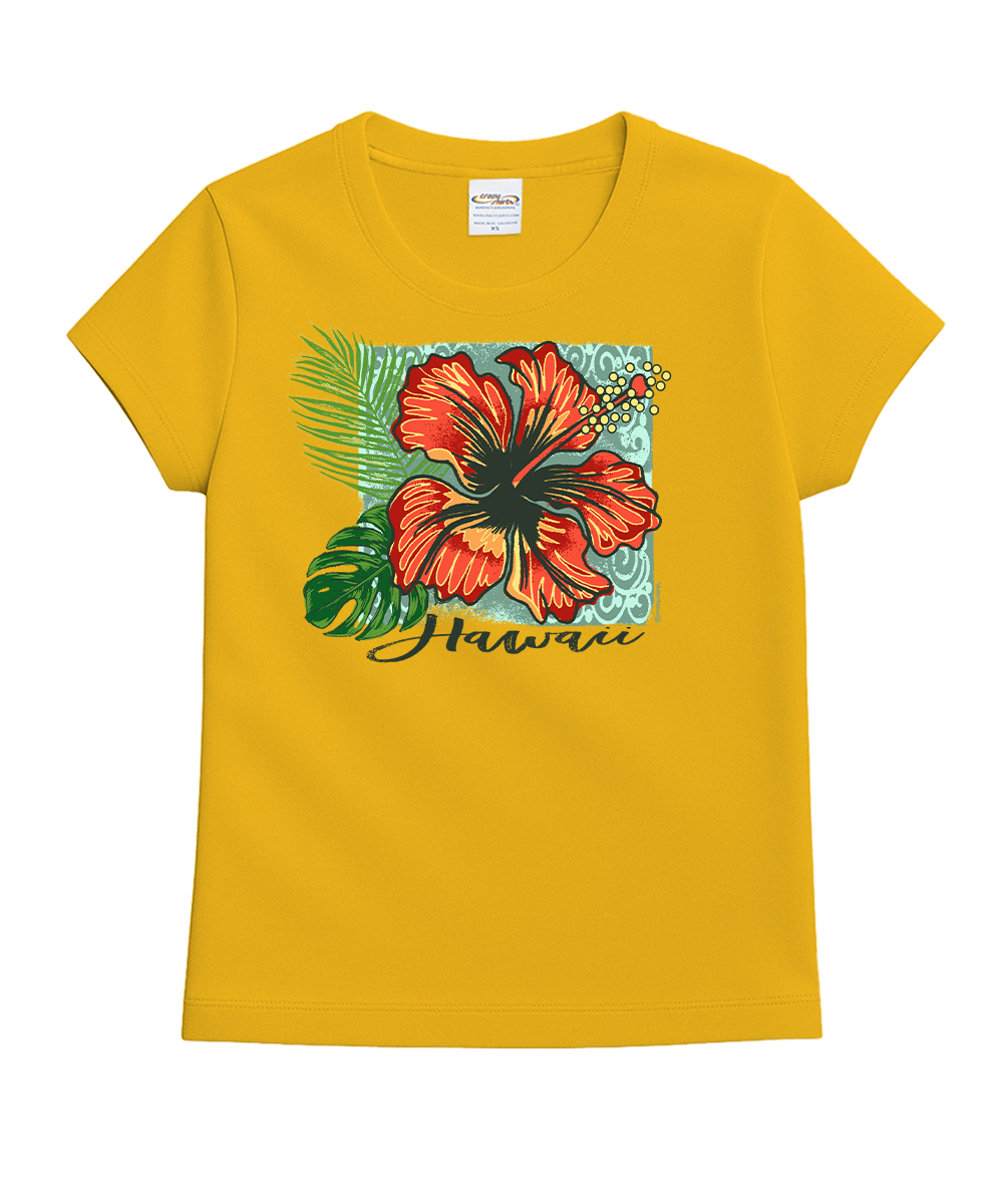 Hibiscus Tile - Pineapple Dyed Short Sleeve Crewneck T-Shirt