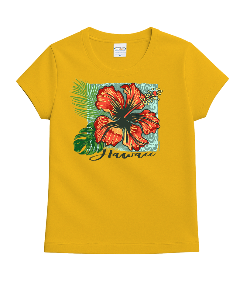 Hibiscus Tile - Pineapple Dyed Short Sleeve Crewneck T-Shirt