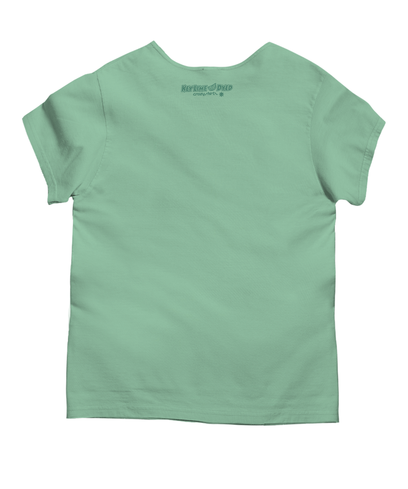 Flowers Gather - Key Lime Dyed Short Sleeve Scoop Neck T-Shirt
