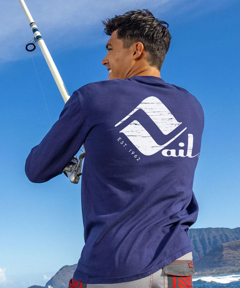 Retro Vail - Grape Dyed Long Sleeve Crewneck T-Shirt