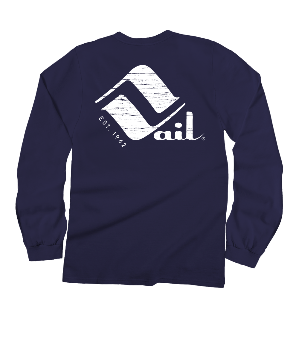 Retro Vail - Grape Dyed Long Sleeve Crewneck T-Shirt