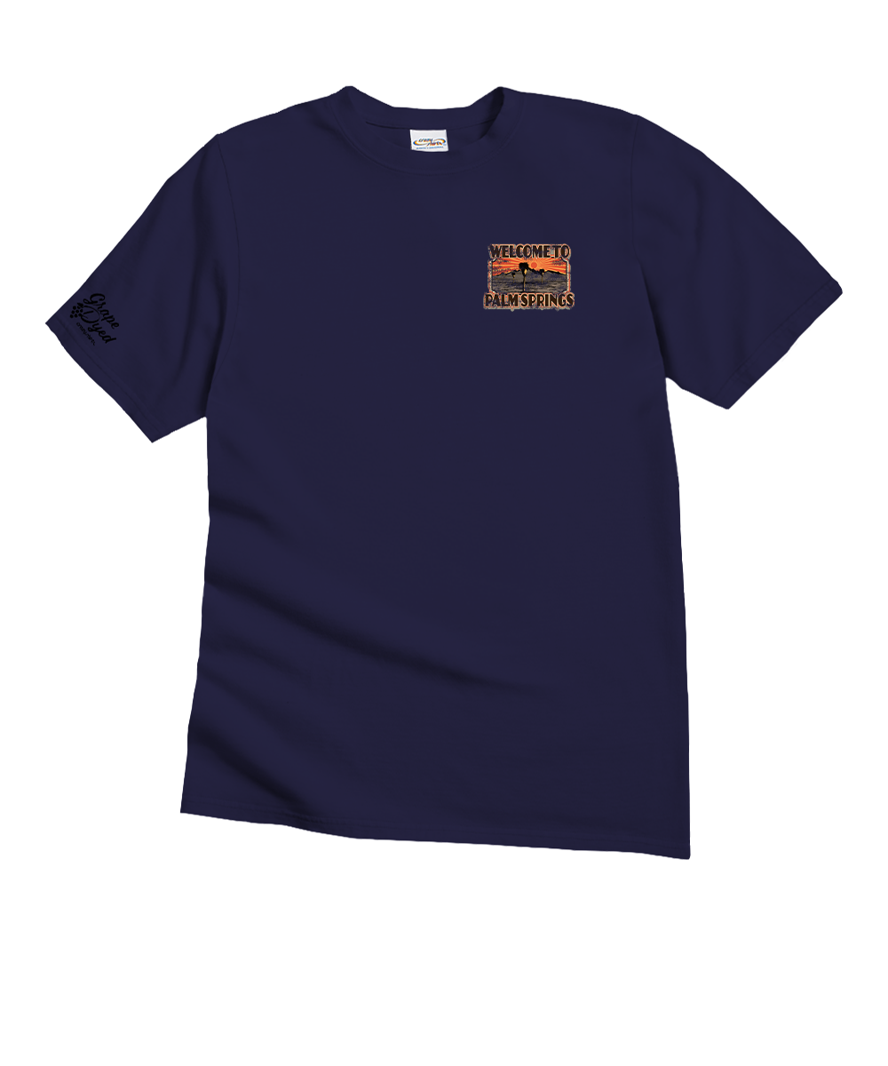 Palm Retro - Grape Dyed Short Sleeve Crewneck T-Shirt