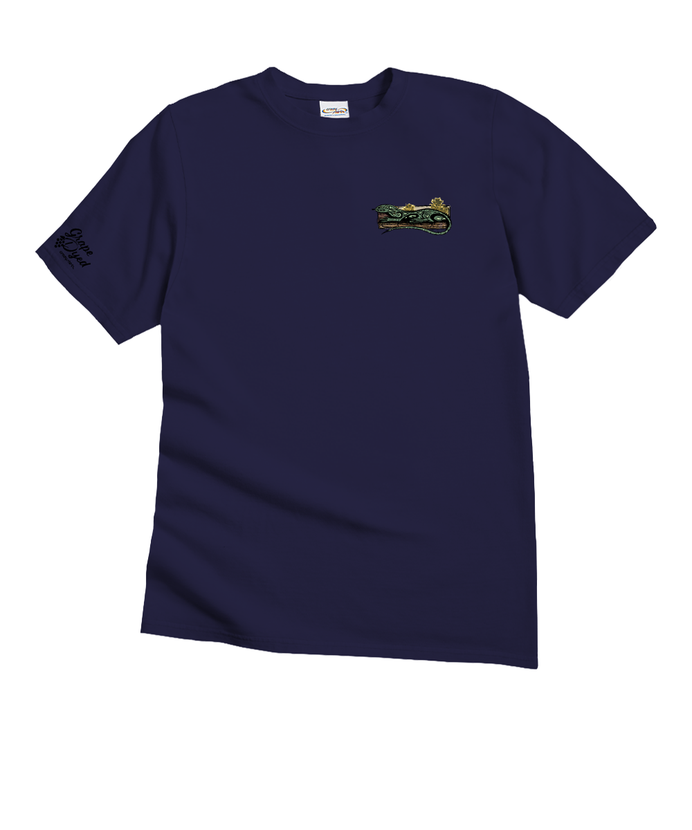 Recline Lizard - Grape Dyed Short Sleeve Crewneck T-Shirt