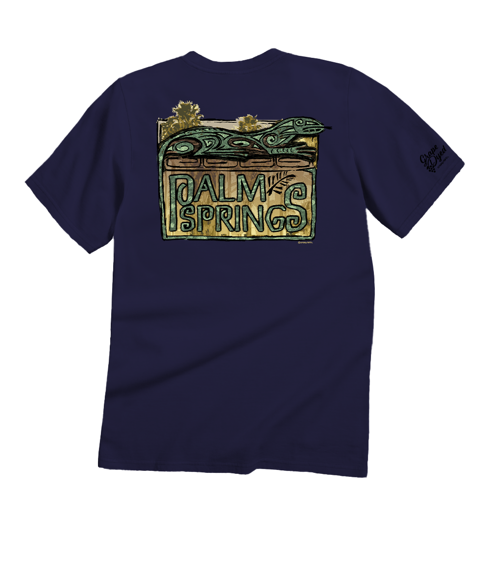 Recline Lizard - Grape Dyed Short Sleeve Crewneck T-Shirt