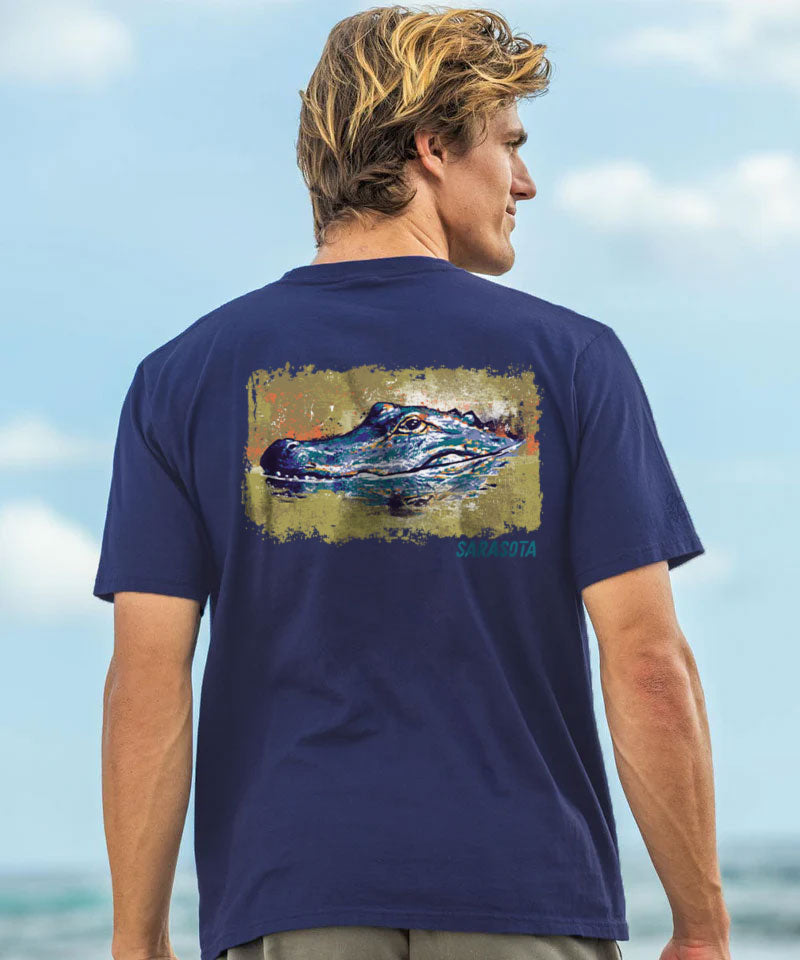 Painted Gator - Grape Dyed Short Sleeve Crewneck T-Shirt