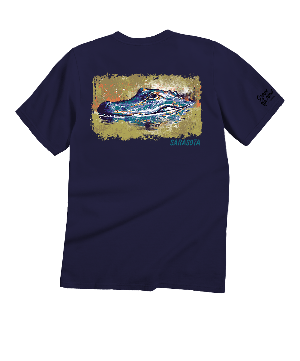 Painted Gator - Grape Dyed Short Sleeve Crewneck T-Shirt