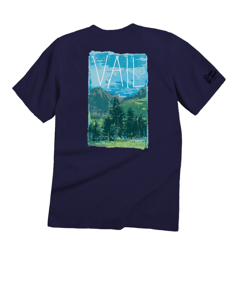 Painted Summer Vail - Grape Dyed Short Sleeve Crewneck T-Shirt
