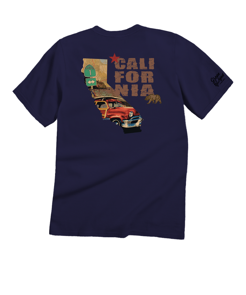 Cali Scenic - Grape Dyed Short Sleeve Crewneck T-Shirt