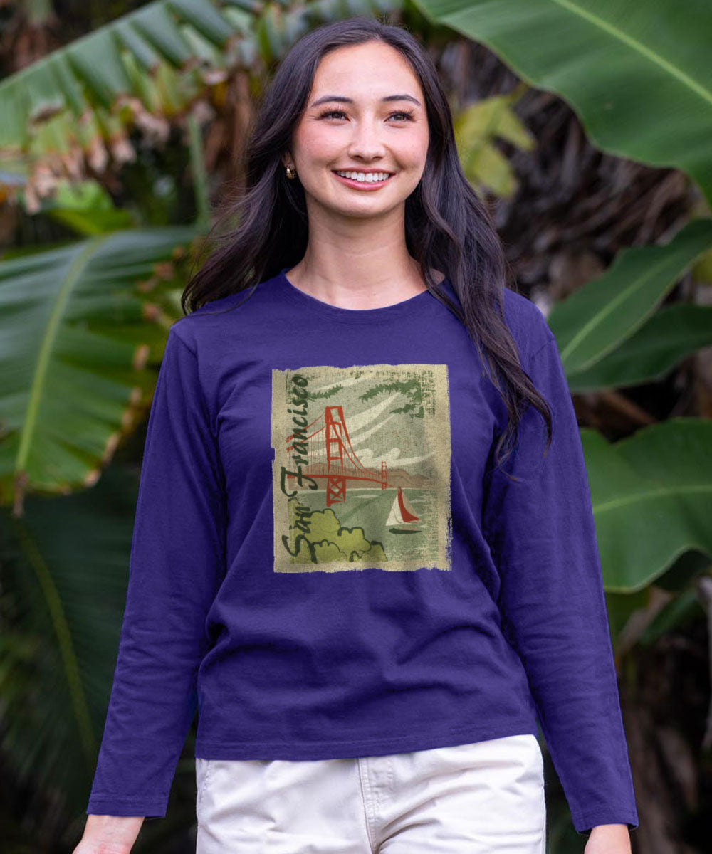 Golden Oldie - Grape Dyed Long Sleeve Crewneck T-Shirt