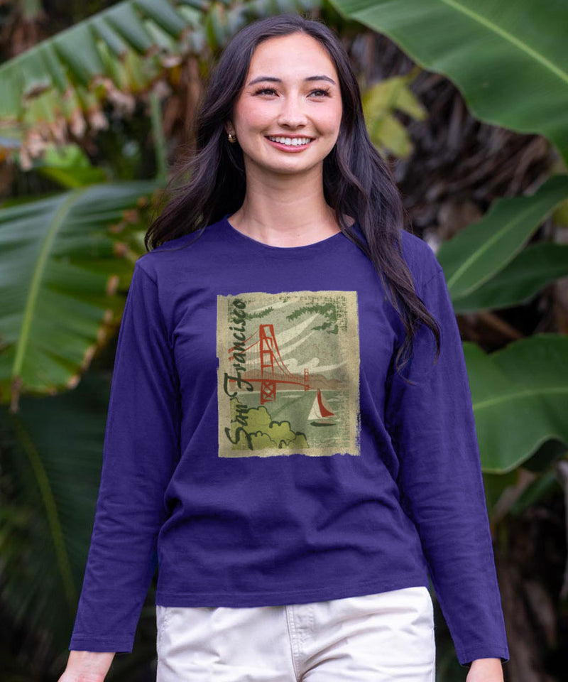Golden Oldie - Grape Dyed Long Sleeve Crewneck T-Shirt