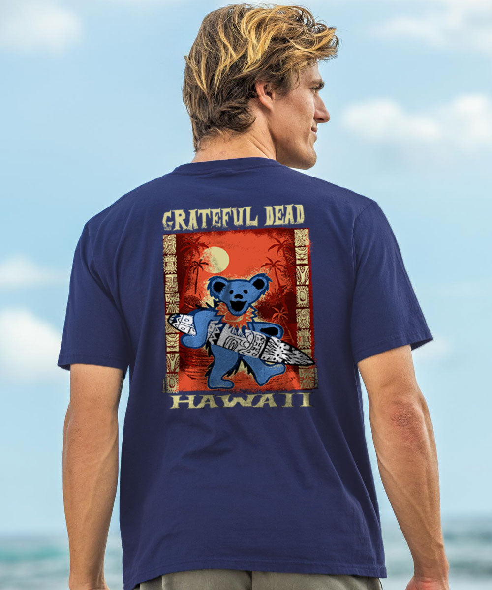 Grateful Dead Tiki Bear - Grape Dyed Short Sleeve Crewneck T-Shirt