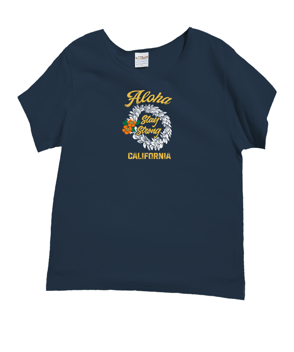 California Strong - Navy Short Sleeve Scoop Neck T-Shirt