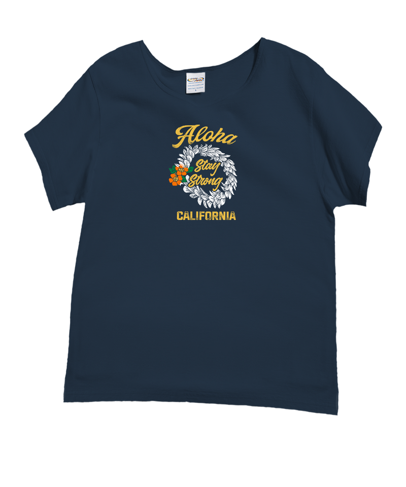 California Strong - Navy Short Sleeve Scoop Neck T-Shirt
