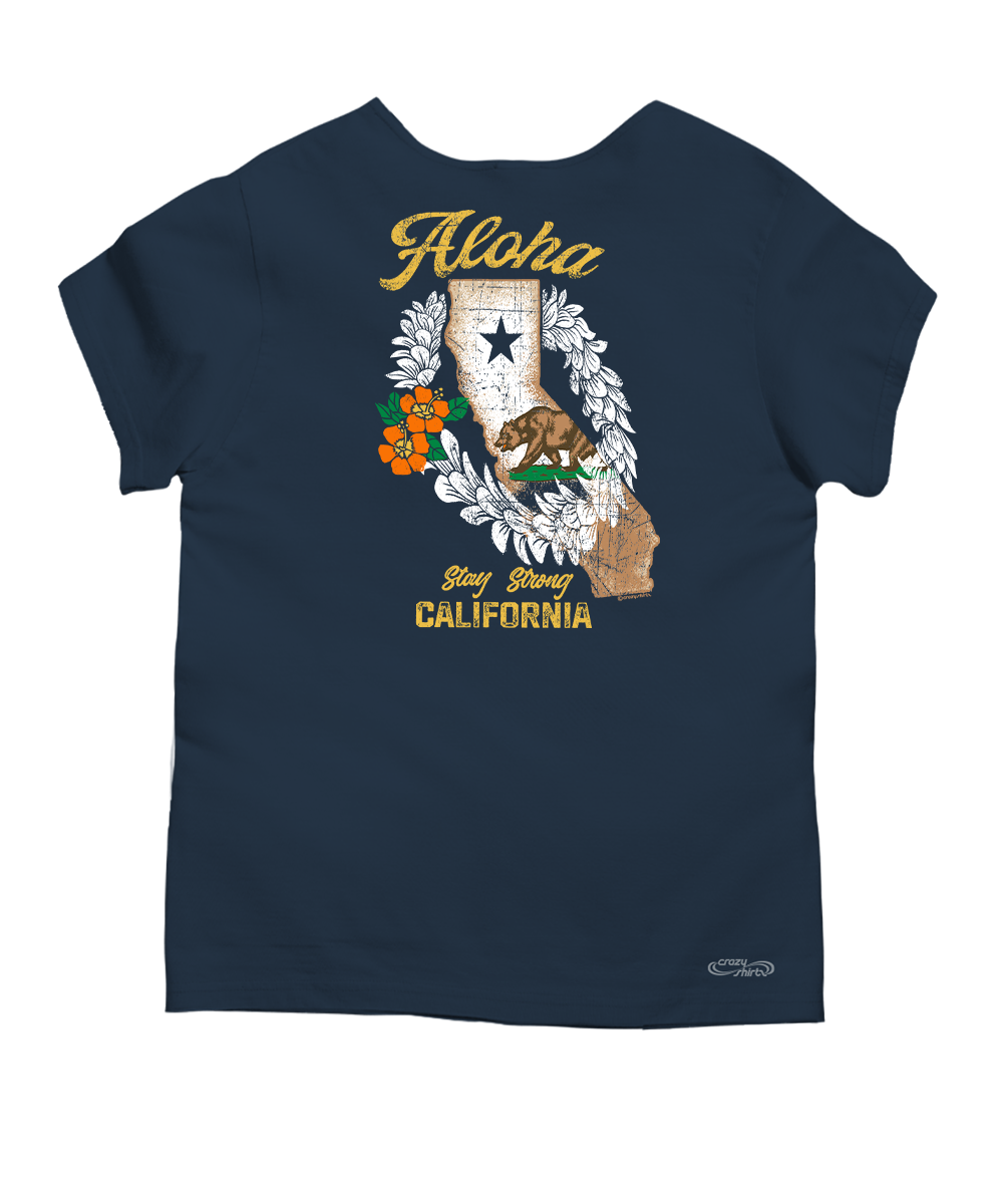 California Strong - Navy Short Sleeve Scoop Neck T-Shirt