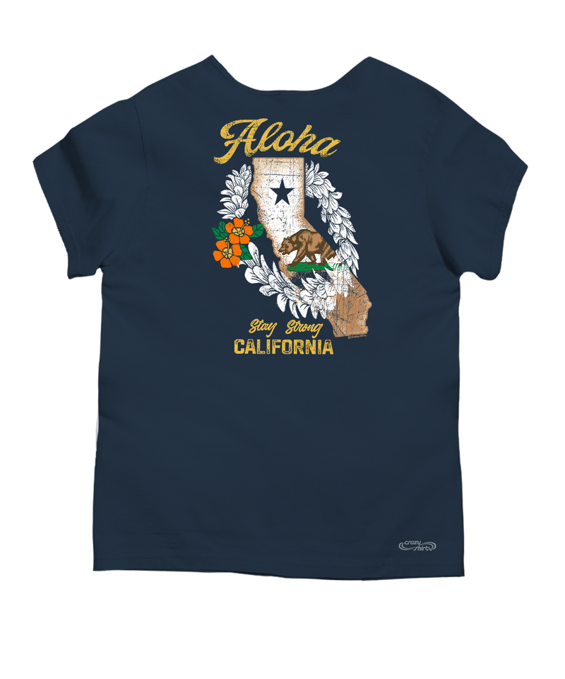 California Strong - Navy Short Sleeve Scoop Neck T-Shirt
