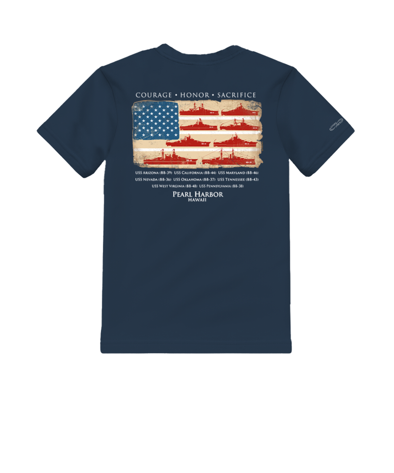 US Honor Flag - Navy Short Sleeve Crewneck T-Shirt