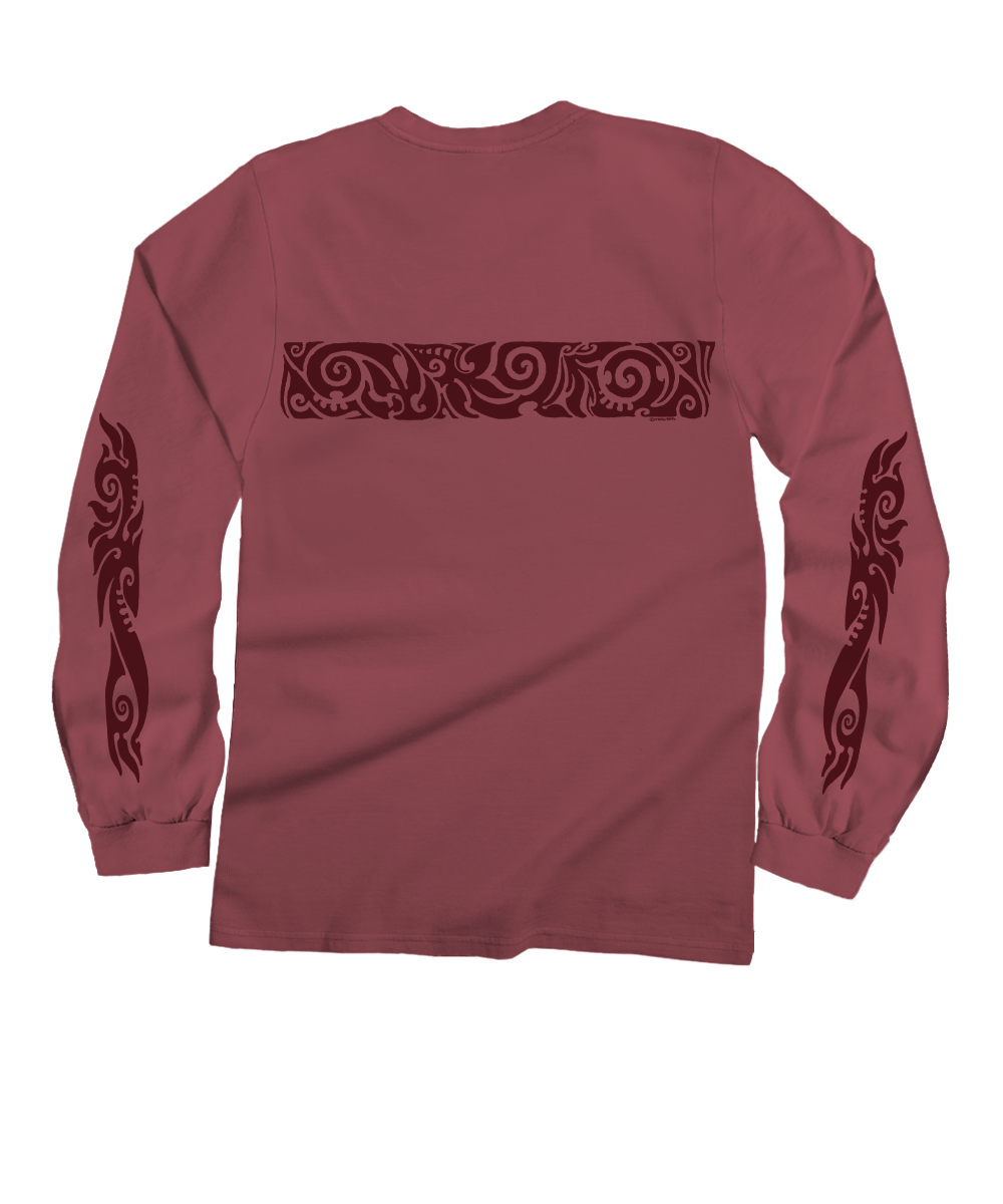 Koa Band - Paradise Red Dyed Long Sleeve Crewneck T-Shirt
