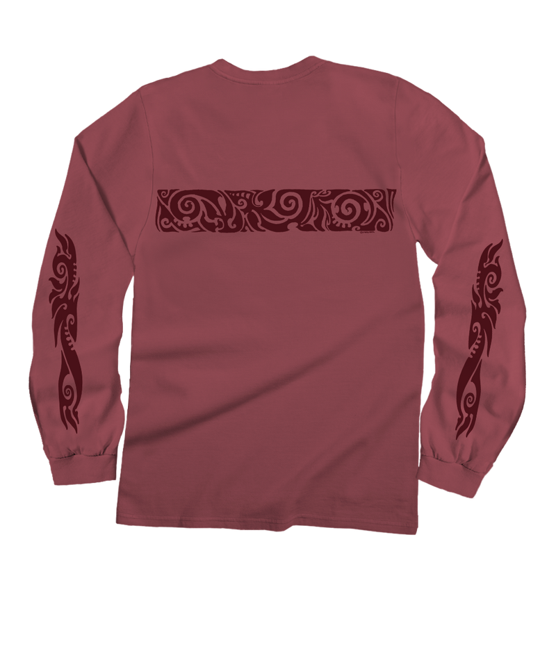 Koa Band - Paradise Red Dyed Long Sleeve Crewneck T-Shirt