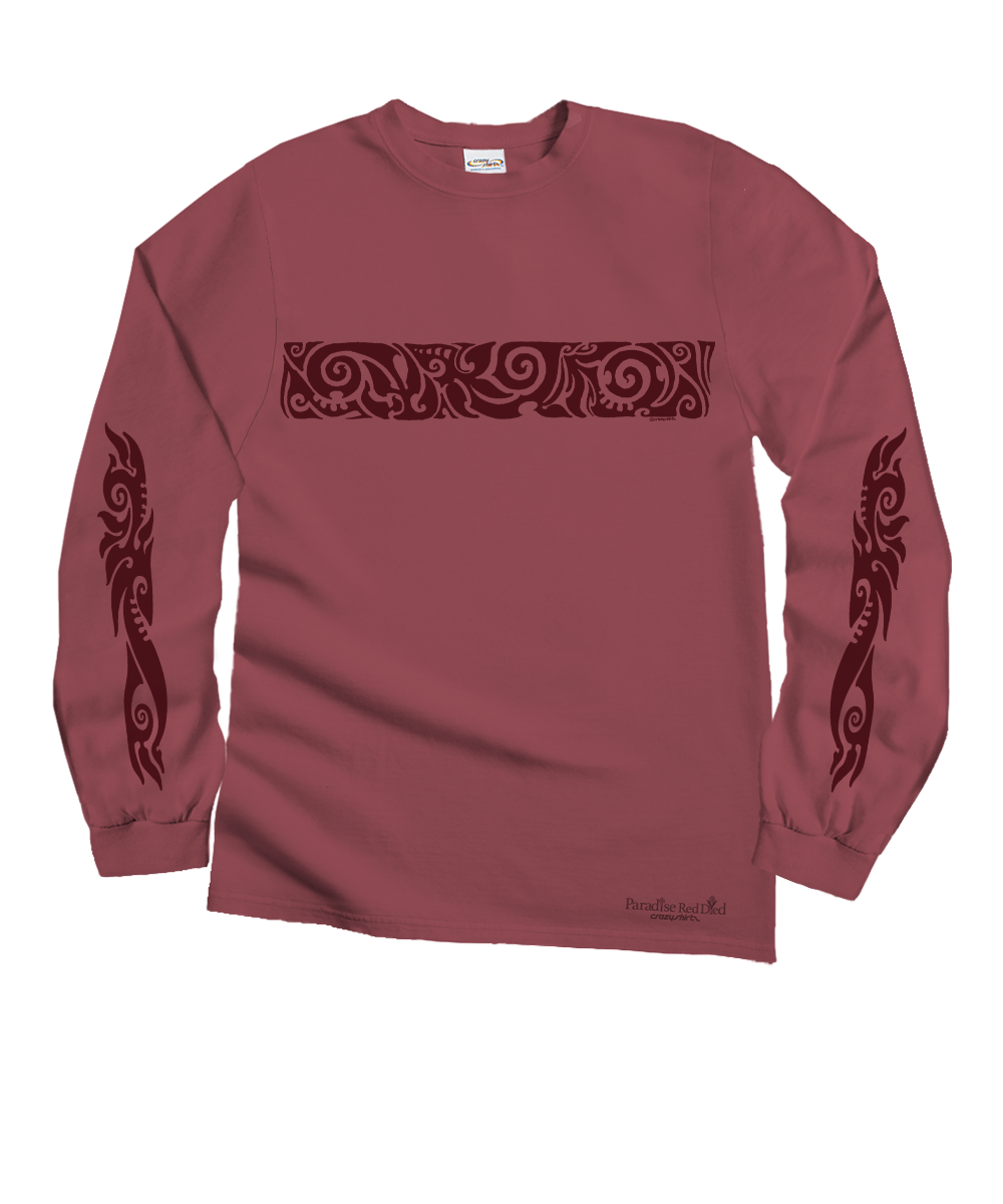 Koa Band - Paradise Red Dyed Long Sleeve Crewneck T-Shirt