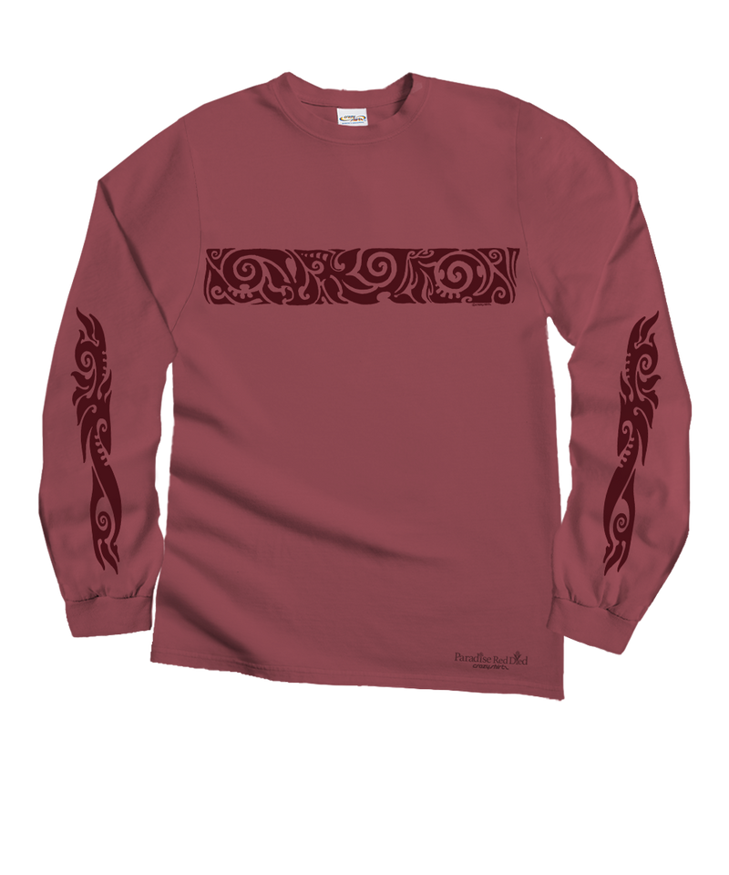 Koa Band - Paradise Red Dyed Long Sleeve Crewneck T-Shirt