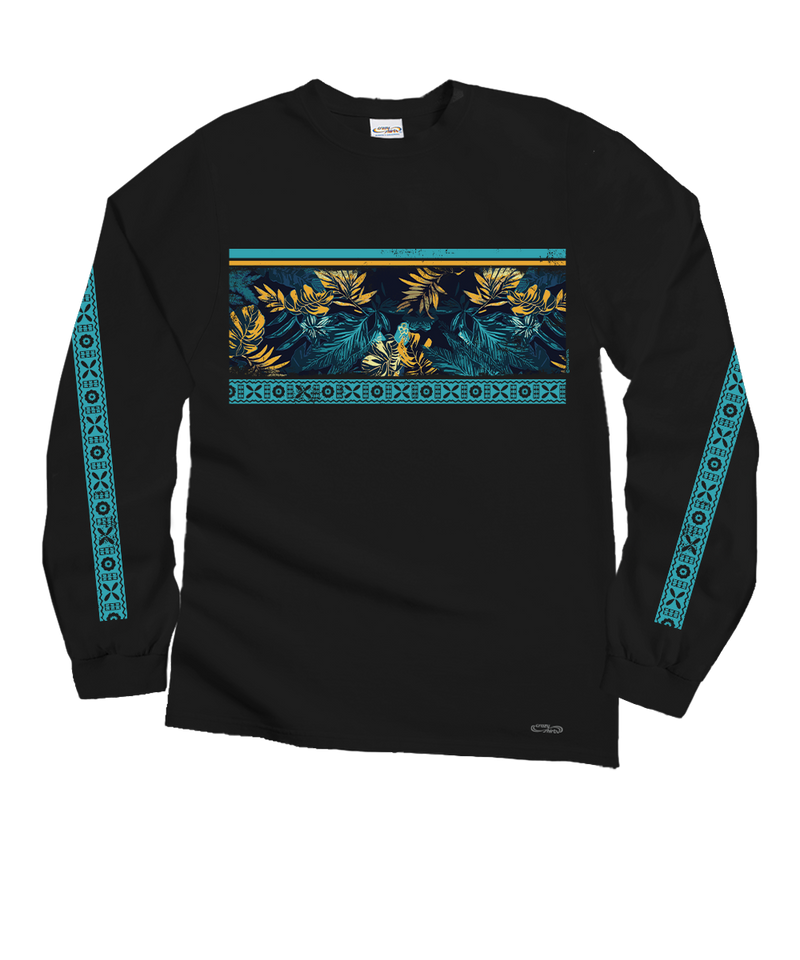 Twilight In Paradise - Black Long Sleeve Crewneck T-Shirt
