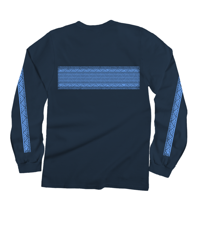 Turtle Tribal Band - Navy Long Sleeve Crewneck T-Shirt