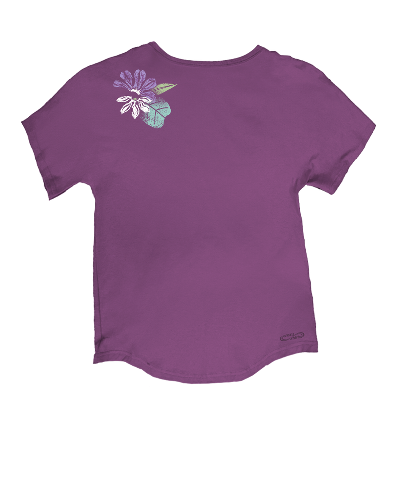 Naupaka Band - Violet Short Sleeve Dolman V-Neck Tee