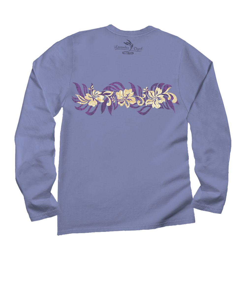 Oceania Stripe - Lavender Dyed Long Sleeve Crewneck T-Shirt