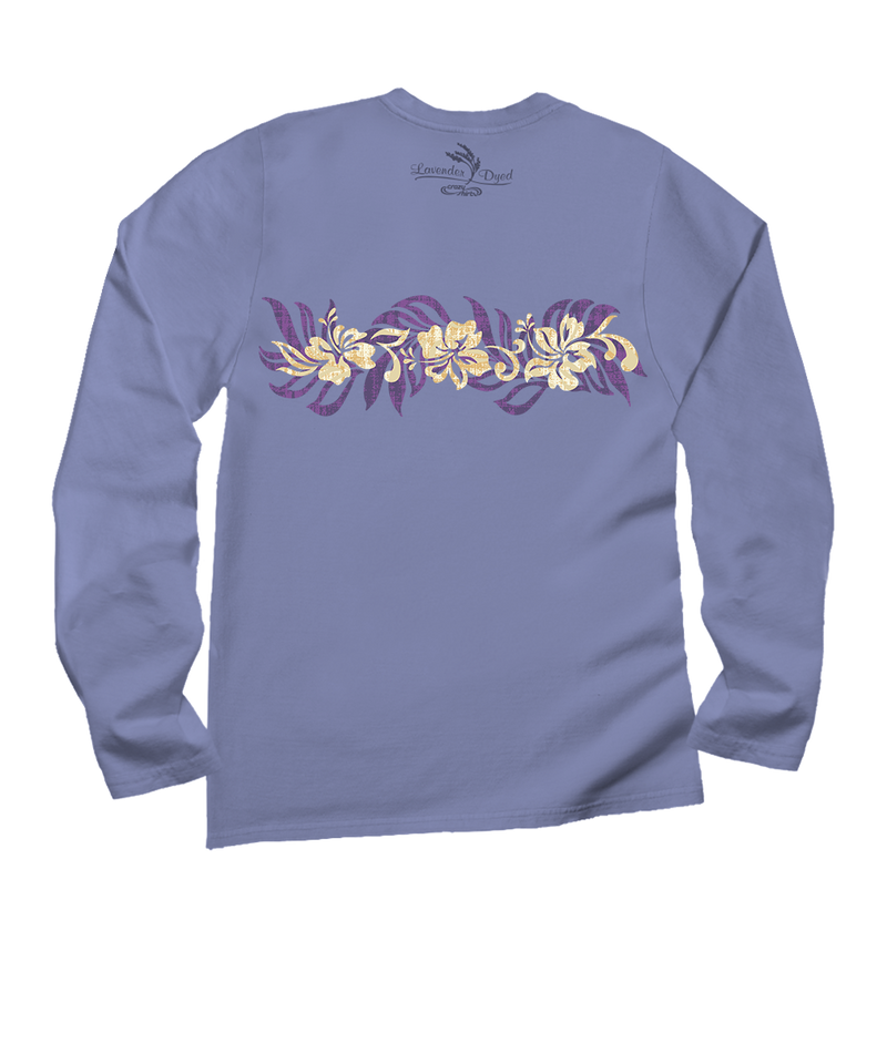 Oceania Stripe - Lavender Dyed Long Sleeve Crewneck T-Shirt