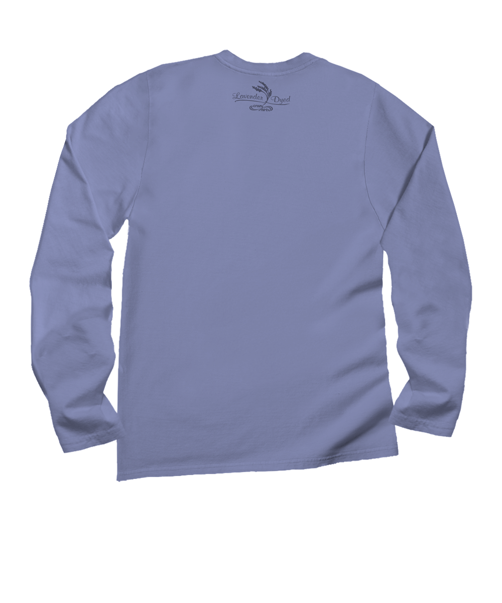 Hibiscus Solo - Lavender Dyed Long Sleeve Crewneck T-Shirt