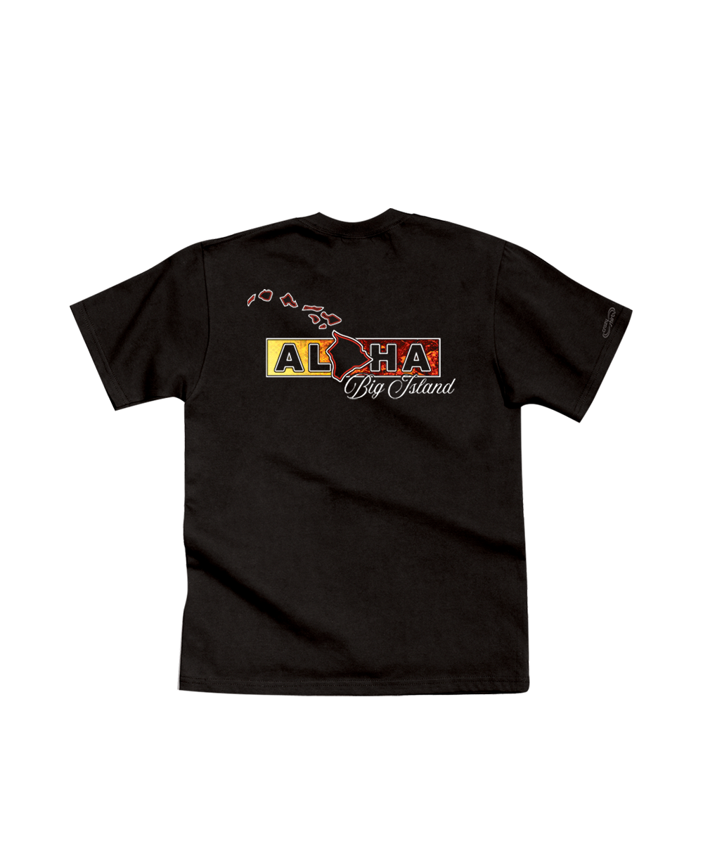 Aloha For Big Island - Black Short Sleeve Crewneck T-Shirt