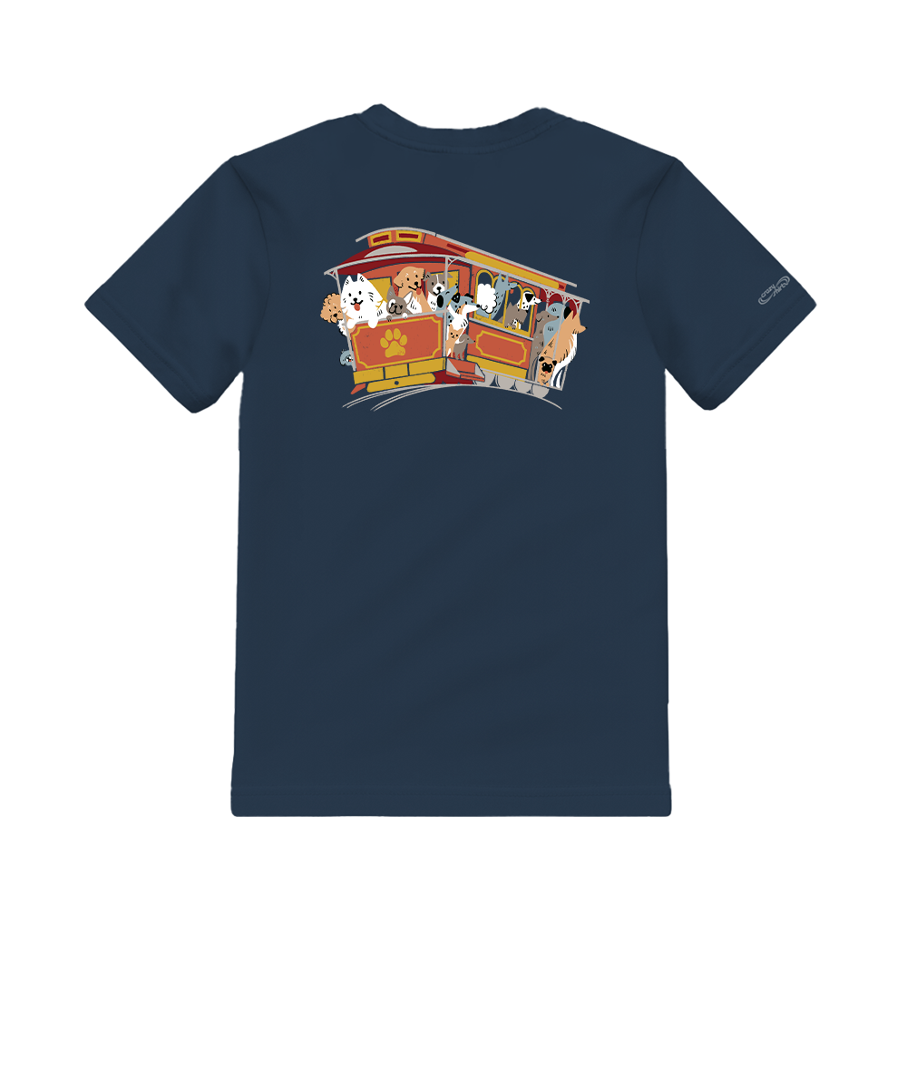 Dog Trolley - Navy Short Sleeve Crewneck T-Shirt