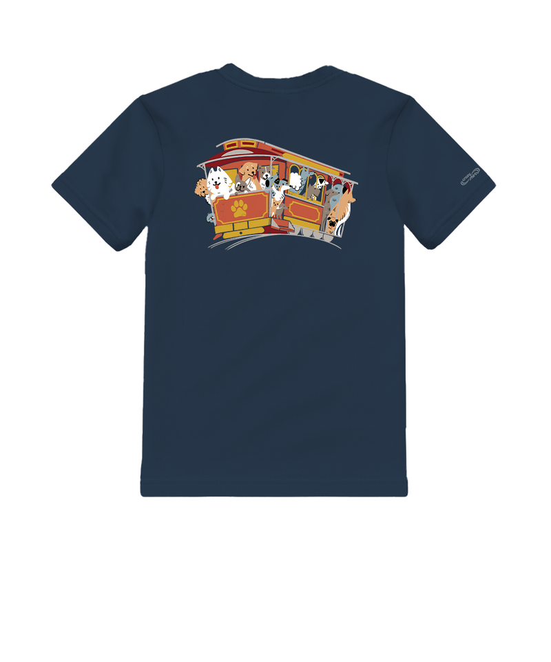 Dog Trolley - Navy Short Sleeve Crewneck T-Shirt