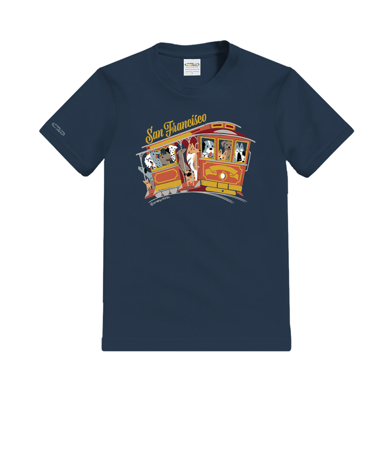 Dog Trolley - Navy Short Sleeve Crewneck T-Shirt